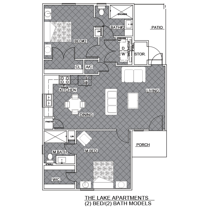 2 BEDROOM, 2 BATH (FIRST FLOOR)